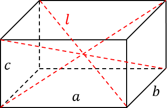 Прямоугольный параллелепипед с ребрами a, b,c и главной диагональю l