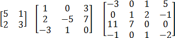 примеры квадратных матриц