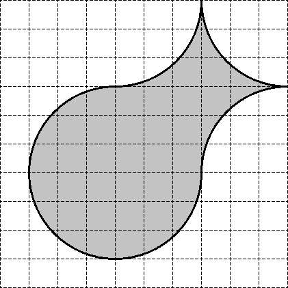 Плоская фигура с границами из окружностей в задаче B5