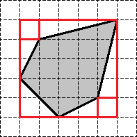 Пятиугольник и описанный прямоугольник в задаче B5