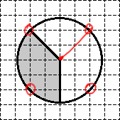 4 точки в узлах сетки на окружности в задаче B5